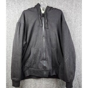 Logan and Martin Sport NYC Zip Hoodie Mens XXL Black Good Sherpa Lined Heavy